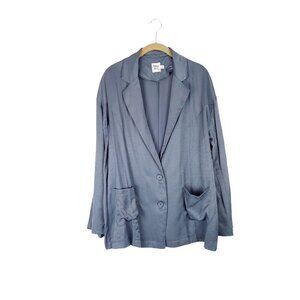 Princess Polly Blazer Oversized Gray Satiny 2-Button Lightweight Size XS/Small